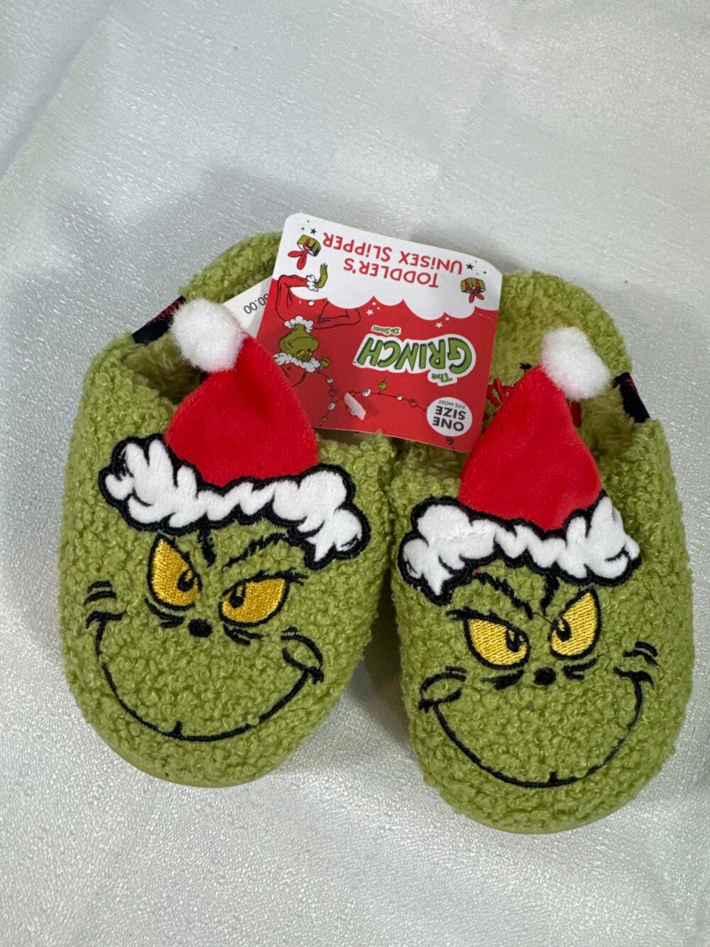 The Grinch Toddler Slippers Unisex -NWT -One Size 6" long